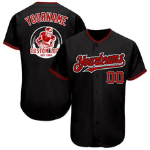 Charger l&#39;image dans la galerie, Custom Black Red-White Authentic Baseball Jersey
