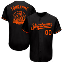 Charger l&#39;image dans la galerie, Custom Black Orange Authentic Baseball Jersey
