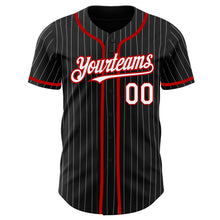 Charger l&#39;image dans la galerie, Custom Black White Pinstripe Red Authentic Baseball Jersey
