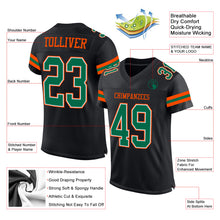 Загрузить изображение в средство просмотра галереи, Custom Black Kelly Green-Orange Mesh Authentic Football Jersey
