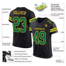 Загрузить изображение в средство просмотра галереи, Custom Black Kelly Green-Yellow Mesh Authentic Football Jersey
