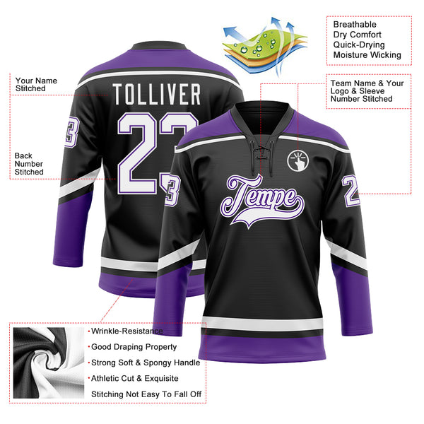 Cheap Custom White Purple-Gray Hockey Jersey Free Shipping –  CustomJerseysPro