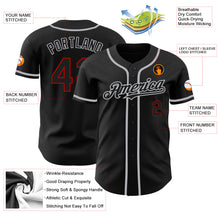 Load image into Gallery viewer, Custom Black Red-Gray Authentic Baseball Jersey
