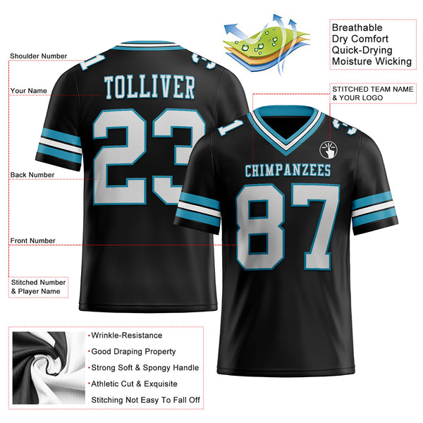 Cheap Custom Black White-Panther Blue Mesh Authentic Football Jersey Free  Shipping – CustomJerseysPro