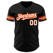 Laden Sie das Bild in den Galerie-Viewer, Custom Black White-Orange Authentic Baseball Jersey
