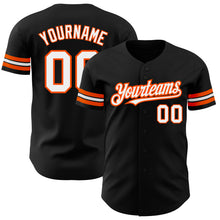 Laden Sie das Bild in den Galerie-Viewer, Custom Black White-Orange Authentic Baseball Jersey
