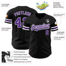 Laden Sie das Bild in den Galerie-Viewer, Custom Black Purple=White Authentic Baseball Jersey
