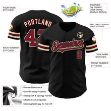 Load image into Gallery viewer, Custom Black Crimson-City Cream Authentic Baseball Jersey
