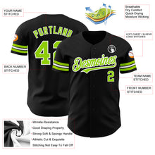 Load image into Gallery viewer, Custom Black Neon Green-White Authentic Baseball Jersey
