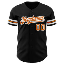 Load image into Gallery viewer, Custom Black Texas Orange-White Authentic Baseball Jersey
