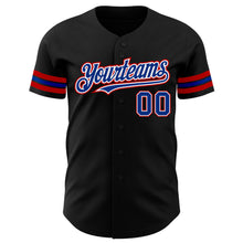 Laden Sie das Bild in den Galerie-Viewer, Custom Black Royal-Red Authentic Baseball Jersey
