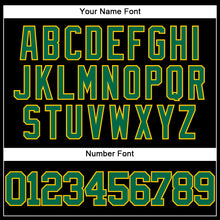 Load image into Gallery viewer, Custom Black Kelly Green-Yellow Authentic Baseball Jersey
