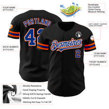 Laden Sie das Bild in den Galerie-Viewer, Custom Black Royal-Orange Authentic Baseball Jersey
