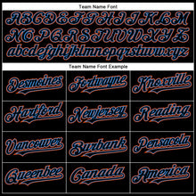 Load image into Gallery viewer, Custom Black Electric Blue-Orange Authentic Baseball Jersey
