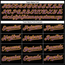 Load image into Gallery viewer, Custom Black Purple-Gold Authentic Baseball Jersey
