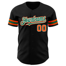 Charger l&#39;image dans la galerie, Custom Black Orange-Kelly Green Authentic Baseball Jersey
