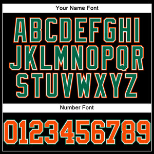 Custom Black Orange-Kelly Green Authentic Baseball Jersey