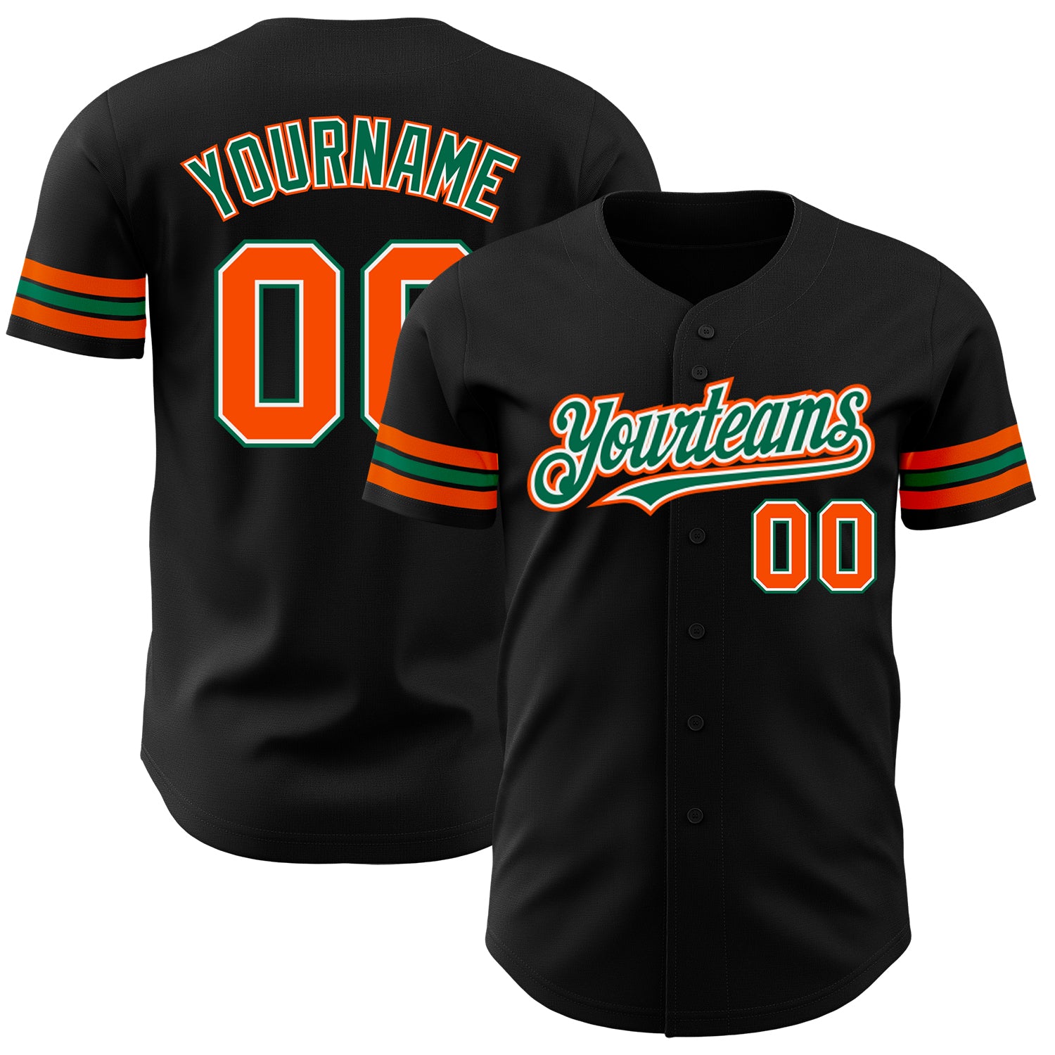 Green and store orange baseball jersey