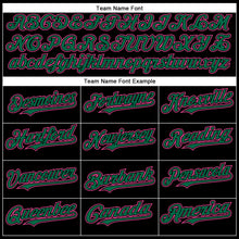 Load image into Gallery viewer, Custom Black Kelly Green-Pink Authentic Baseball Jersey
