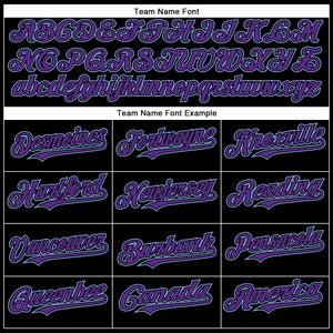 Custom Black Purple-Light Blue Authentic Baseball Jersey