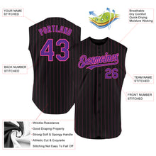 Charger l&#39;image dans la galerie, Custom Black Neon Green Pinstripe Neon Green Authentic Sleeveless Baseball Jersey
