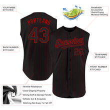 Charger l&#39;image dans la galerie, Custom Black Red Pinstripe Red Authentic Sleeveless Baseball Jersey
