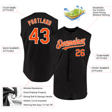 Загрузить изображение в средство просмотра галереи, Custom Black Orange-White Authentic Sleeveless Baseball Jersey
