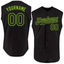 Загрузить изображение в средство просмотра галереи, Custom Black Neon Green Authentic Sleeveless Baseball Jersey
