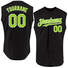 Charger l&#39;image dans la galerie, Custom Black Neon Green-White Authentic Sleeveless Baseball Jersey
