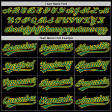 Load image into Gallery viewer, Custom Black Kelly Green-Gold Authentic Throwback Baseball Jersey
