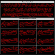 Load image into Gallery viewer, Custom Black Red Authentic Throwback Baseball Jersey
