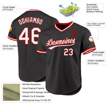 Load image into Gallery viewer, Custom Black White-Red Authentic Throwback Baseball Jersey
