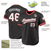 Load image into Gallery viewer, Custom Black Gray-Red Authentic Throwback Baseball Jersey
