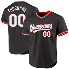 Load image into Gallery viewer, Custom Black Gray-Red Authentic Throwback Baseball Jersey
