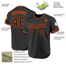 Load image into Gallery viewer, Custom Black Orange Authentic Throwback Baseball Jersey
