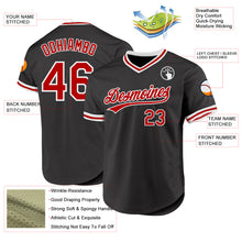 Load image into Gallery viewer, Custom Black Red-White Authentic Throwback Baseball Jersey
