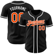 Загрузить изображение в средство просмотра галереи, Custom Black Orange-White Authentic Baseball Jersey
