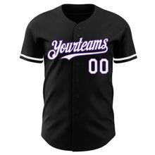 Загрузить изображение в средство просмотра галереи, Custom Black White-Purple Authentic Baseball Jersey
