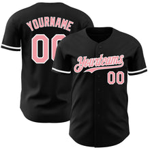 Charger l&#39;image dans la galerie, Custom Black Medium Pink-White Authentic Baseball Jersey
