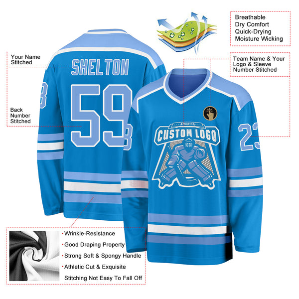 Cheap Custom Black Light Blue-Pink Hockey Jersey Free Shipping –  CustomJerseysPro