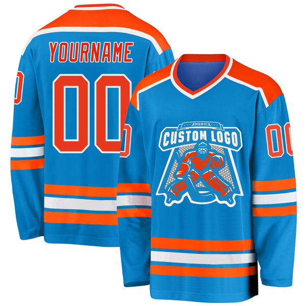 NHL New York Islanders Youth Jersey Size L Hockey Sports Blue Orange