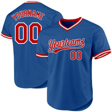 Charger l&#39;image dans la galerie, Custom Blue Red-White Authentic Throwback Baseball Jersey
