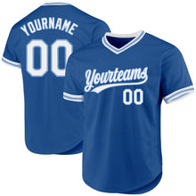 Laden Sie das Bild in den Galerie-Viewer, Custom Blue White-Light Blue Authentic Throwback Baseball Jersey
