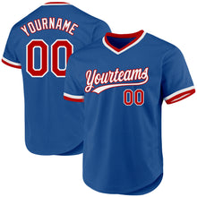 Загрузить изображение в средство просмотра галереи, Custom Blue Red-White Authentic Throwback Baseball Jersey
