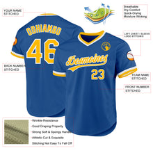 Charger l&#39;image dans la galerie, Custom Blue Gold-White Authentic Throwback Baseball Jersey
