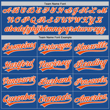 Charger l&#39;image dans la galerie, Custom Blue Orange-White Authentic Throwback Baseball Jersey
