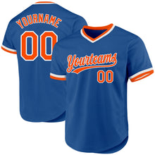 Charger l&#39;image dans la galerie, Custom Blue Orange-White Authentic Throwback Baseball Jersey
