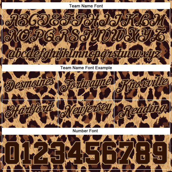 Cheap Custom Brown Brown-Old Gold 3D Pattern Design Leopard