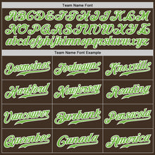 Charger l&#39;image dans la galerie, Custom Brown White Pinstripe Neon Green-White Authentic Baseball Jersey
