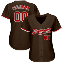 Charger l&#39;image dans la galerie, Custom Brown Red-White Authentic Baseball Jersey
